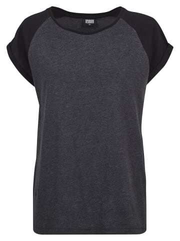 Urban Classics Urban Classics Damen Ladies Contrast Raglan Tee in charcoal/black