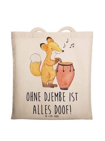 Mr. & Mrs. Panda Laptoptasche Djembe Freude mit Spruch in Creme