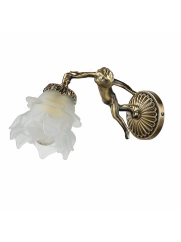 Licht-Erlebnisse Wandlampe (B)11.5 x (H)13.5 cm in Bronze hell glänzend Weiß