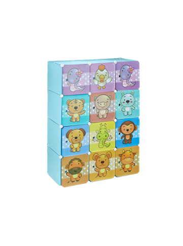 relaxdays Steckregal Kinderzimmer in Blau - (B)110,5 x (H)145 x (T)46,5 cm