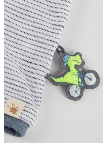 Sigikid T-Shirt Sporty Dino in Weiß/Blau