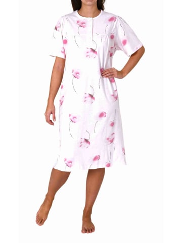 NORMANN Kurzarm Nachthemd Knopfleiste am Hals - 80107 in rose