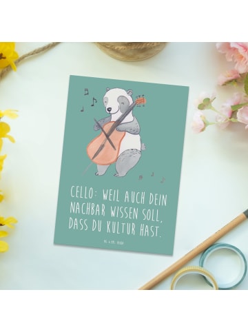 Mr. & Mrs. Panda Postkarte Zeichenllo Kultur mit Spruch in Meeresbrise
