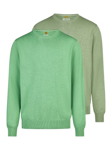 Redmond Pullover Basic in Grün / hellgrün