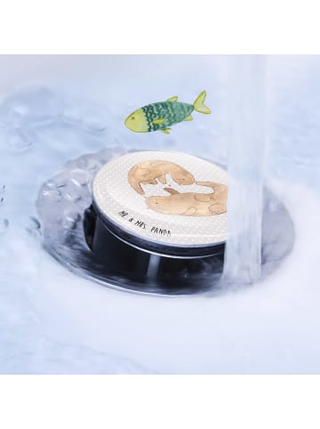 Mr. & Mrs. Panda waschbeckenstöpsel Otter Herz ohne Spruch in Grau Pastell