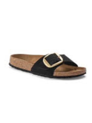 Birkenstock Damen Pantoletten Madrid Big Buckle LENB black in Schwarz