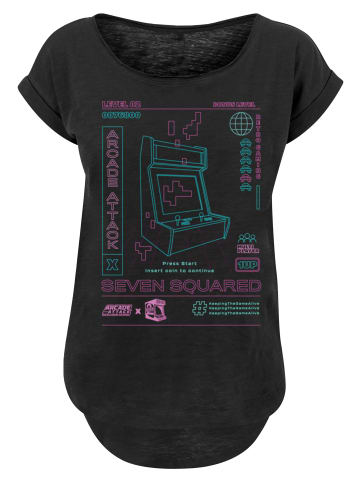 F4NT4STIC Long Cut T-Shirt Retro Gaming Arcade Attack in schwarz