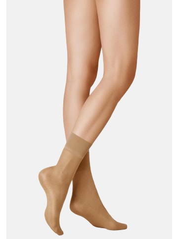 Kunert Feinsöckchen Satin Look 20 druckfreier Bund in Cashmere
