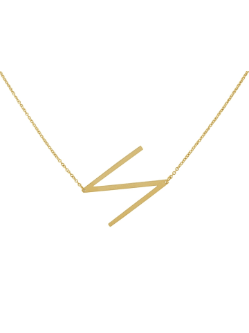 Adeliás Damen Halskette mit Anhänger – Buchstabe aus Edelstahl in gold