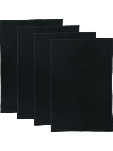 Erwin Müller Baumwolle Frottier-Geschirrtuch 4er-Pack in schwarz