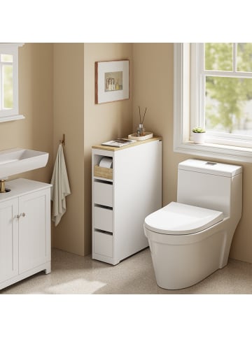 SoBuy Badezimmerschrank in Reinweiß - (W) 20 x (H) 82 x (L) 60 cm