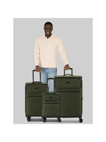Bugatti Valencia Soft 4 Rollen Kofferset 3-teilig mit Dehnfalte olive