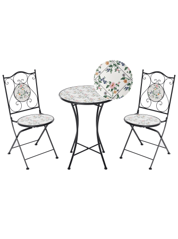 Beliani 3-tlg Bistro Set COLLIO in Schwarz/Weiß