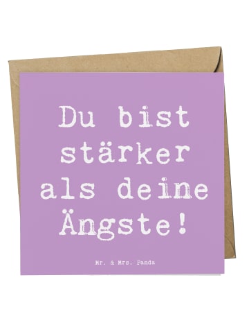 Mr. & Mrs. Panda Klappkarte Spruch Angst überwinden mit Spruch in Lavendeltraum