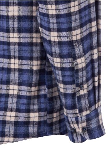 Andrew James Flanellhemd in sand blau - 0006