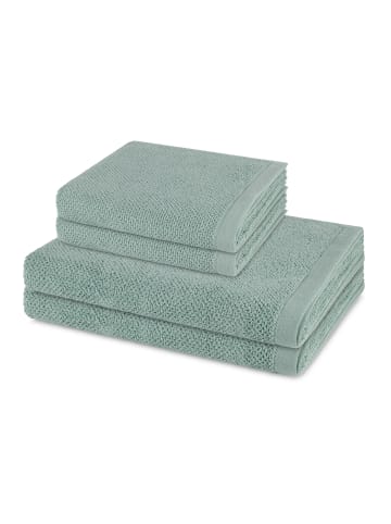 Möve 2 X Handtuch 2 X Duschtuch im Set Bliss in Reed green