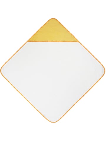 Erwin Müller Frottier Kapuzenbadetuch in weiß/gelb