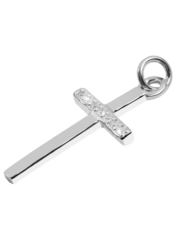 Adeliás Damen Anhänger – Kreuz Kreuzanhänger aus 925 Silber mit Zirkonia in silber