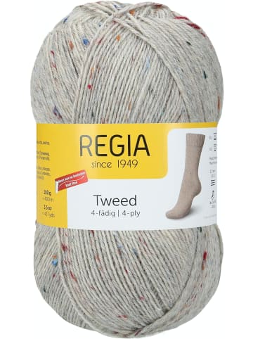 Regia Handstrickgarne 4-fädig Uni Tweed, 100g in Hellgrau