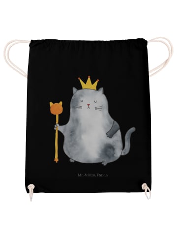 Mr. & Mrs. Panda Stofftasche Katze König ohne Spruch in Schwarz