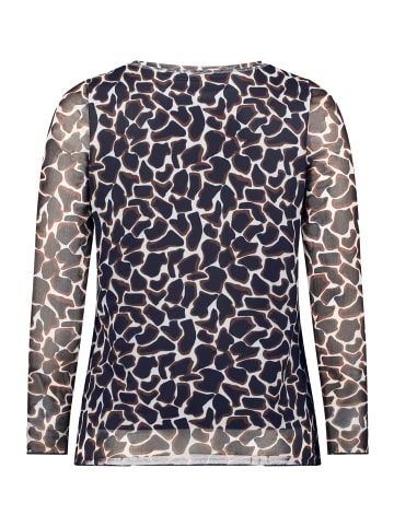 Betty Barclay Langarm-Shirt mit Animalprint in Dark Blue/Brown