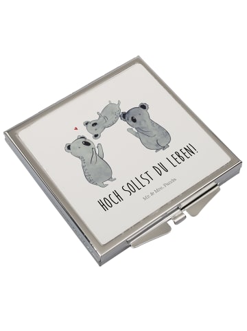 Mr. & Mrs. Panda Kosmetikspiegel Koalas Feiern mit Spruch in Weiß