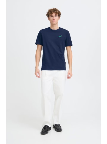 CASUAL FRIDAY Kurzarmshirt Rundhals Stickerei Regular Fit in Blau-2