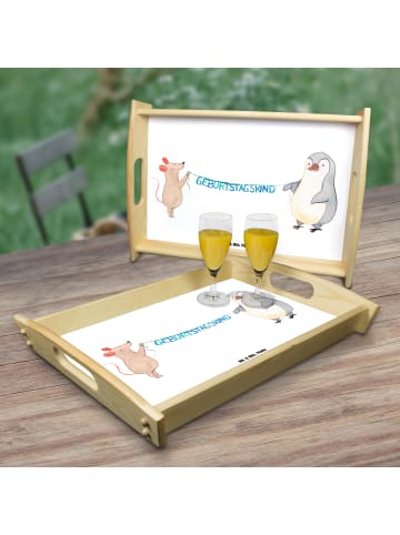 Mr. & Mrs. Panda Servier Tablett Maus Pinguin Geburtstag ohne Sp... in Weiß