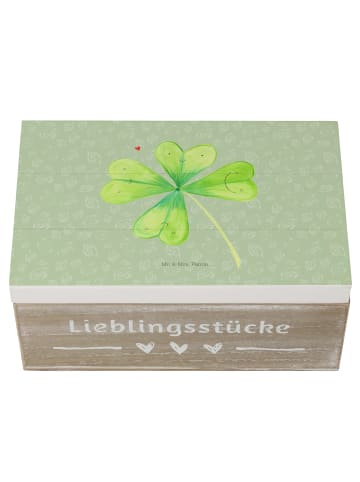 Mr. & Mrs. Panda Erinnerungskiste Blume Kleeblatt ohne Spruch in Blattgrün