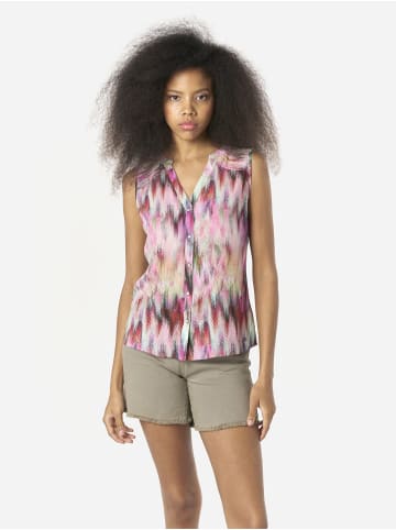 KOROSHI Ärmellose, bedruckte Damenbluse in braun