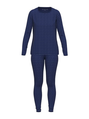 Tom Tailor Pyjama-Set Waves in blau-dunkel-Allover
