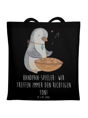 Mr. & Mrs. Panda Tote Bag Handpan Spieler mit Spruch in Schwarz