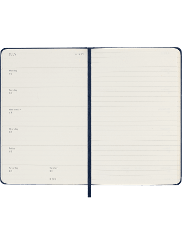 Moleskine 12 Monate Wochen Notizkalender 2024, Fester Einband in Saphir