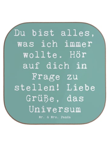 Mr. & Mrs. Panda Party-Untersetzer Spruch Hoffnung und Selbstlie... in Meeresbrise