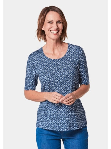GOLDNER T-Shirt-Set mit Rundhalsausschnitt in bleu / weiß / gemustert