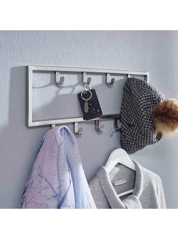 KADIMA DESIGN Wandgarderobe Metall Silber 50x20x4 cm Design Flurgarderobe Stahl,