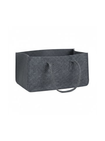 relaxdays 3x Filzkörbe in Schwarz/ Grau/ Anthrazit - (B)25 x (H)25 x (T)50 cm