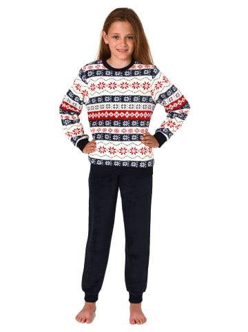 NORMANN Kinde langarm Schlafanzug Pyjama Bündchen Norweger Coralfleece - 76977 in rosa