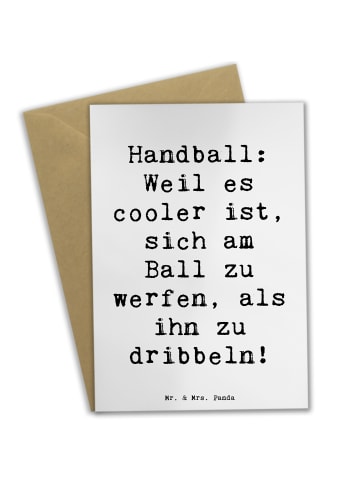 Mr. & Mrs. Panda Grußkarte Spruch Handball Action mit Spruch in Weiß