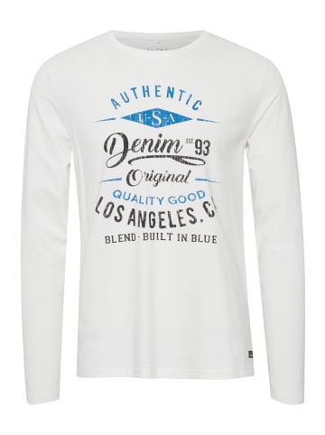 BLEND Langarmshirt BHDopper 20711609ME Longsleeve mit Frontprint in Weiß