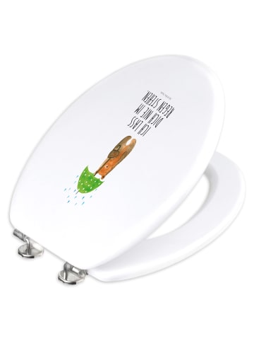 Mr. & Mrs. Panda Klobrille Bär Regenschirm mit Spruch in Weiß