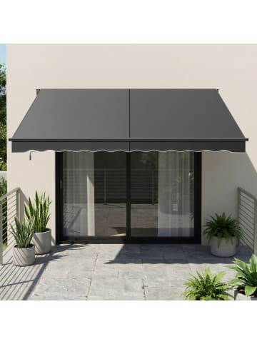 SONGMICS Gelenkarmmarkise Sheld in Grau - (B)250 x (H)1 x (T)300 cm