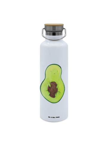 Mr. & Mrs. Panda Wasserflasche Avocado Kern ohne Spruch in Weiß