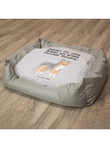 Mr. & Mrs. Panda Hundeliege Shetland Sheepdog Moment mit Spruch in Grau Pastell