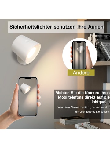 ZMH 2er-Set 1-flammige akku 360° Drehbar Wandleuchte in weiß