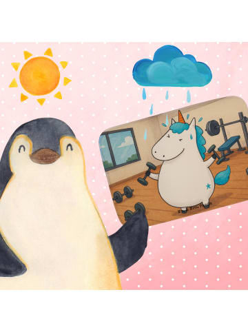 Mr. & Mrs. Panda Badvorleger Einhorn Fitness Design ohne Spruch in Weiß