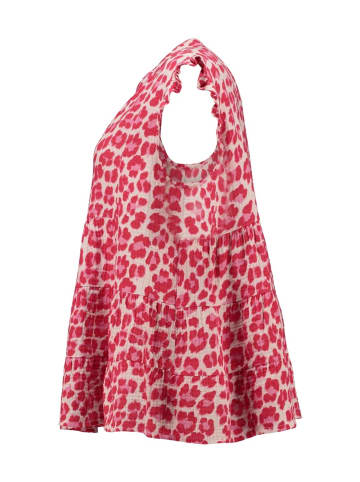 Hailys Musselin-Tunikashirt in Leo Pink
