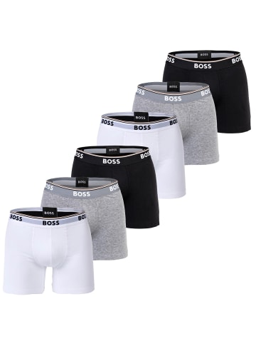 BOSS Boxershort 6er Pack in Weiß/Grau/Schwarz