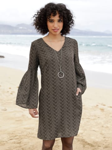 Heine Druck-Kleid in graphit-sesam-bedruckt