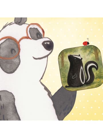 Mr. & Mrs. Panda Tischschoner Stinktier Sitzen Design ohne Spruch in Weiß